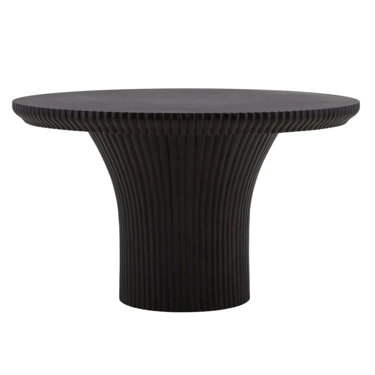 Outdoor Ebony Scalloped Pedestal Dining Table - Thumbnail 2