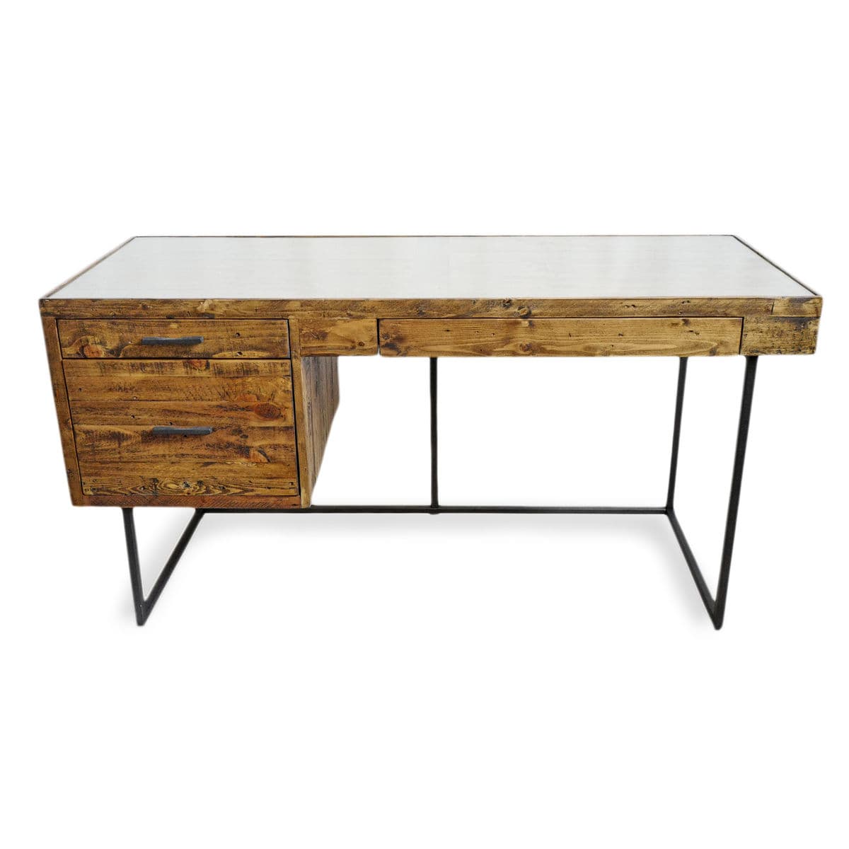 Salvaged Wood & Iron Desk - Thumbnail 2