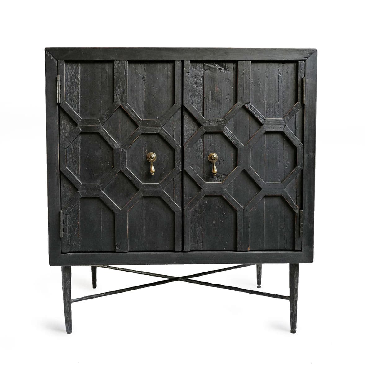 Black Octagon Modern Side Cabinet - Thumbnail 2