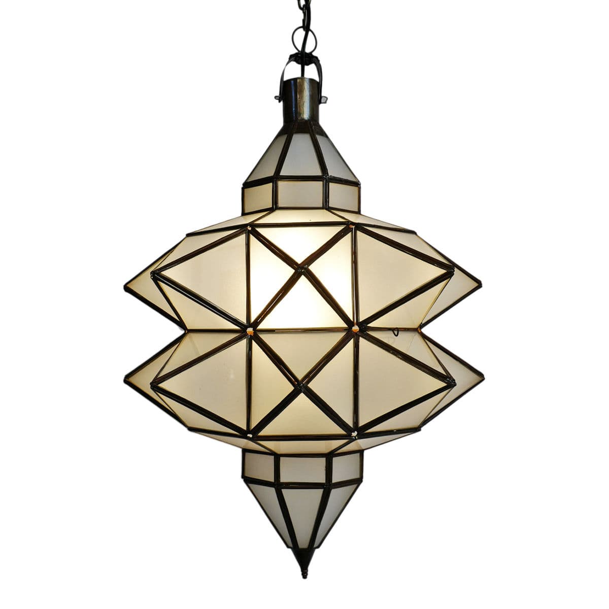 Double Prism Frosted Pendant Lantern - Thumbnail 2