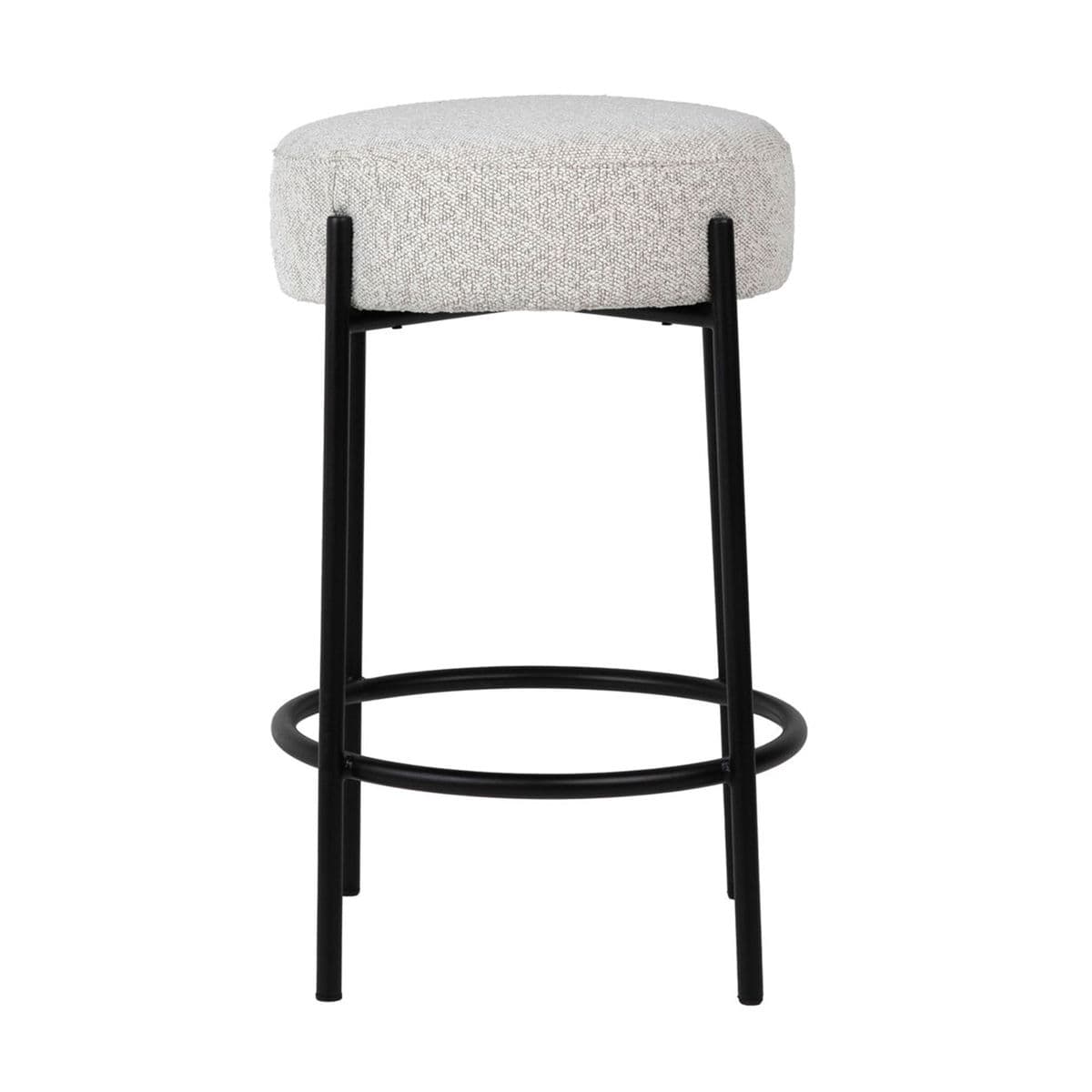 Modern Round Upholstered Counter Stool - Thumbnail 2