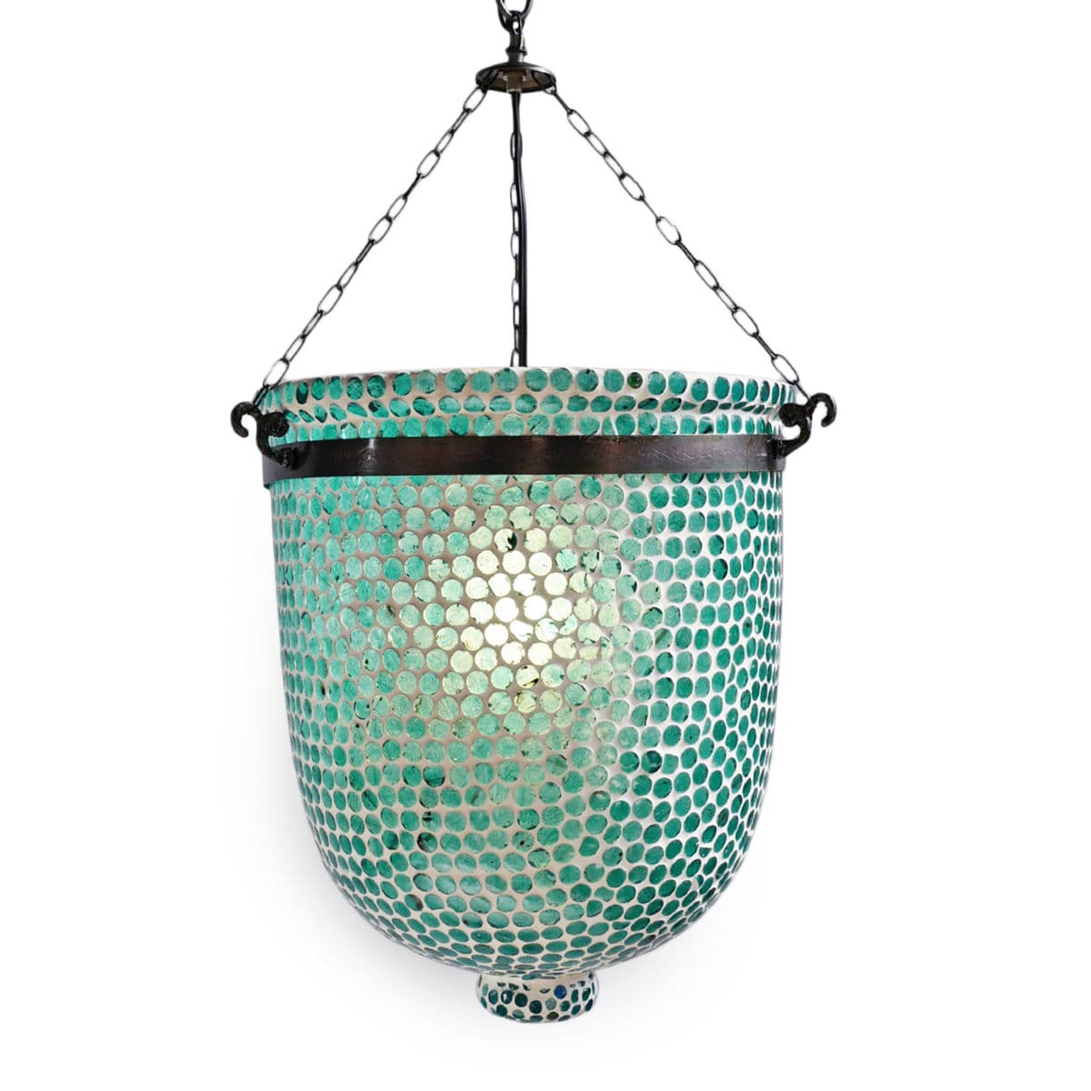 Blue Mosaic Bucket Pendant Medium - Thumbnail 2
