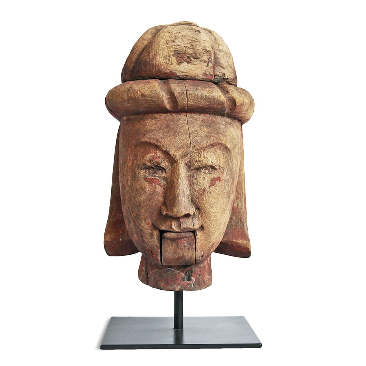 Antique Thailand Wood Puppet Head - Thumbnail 2