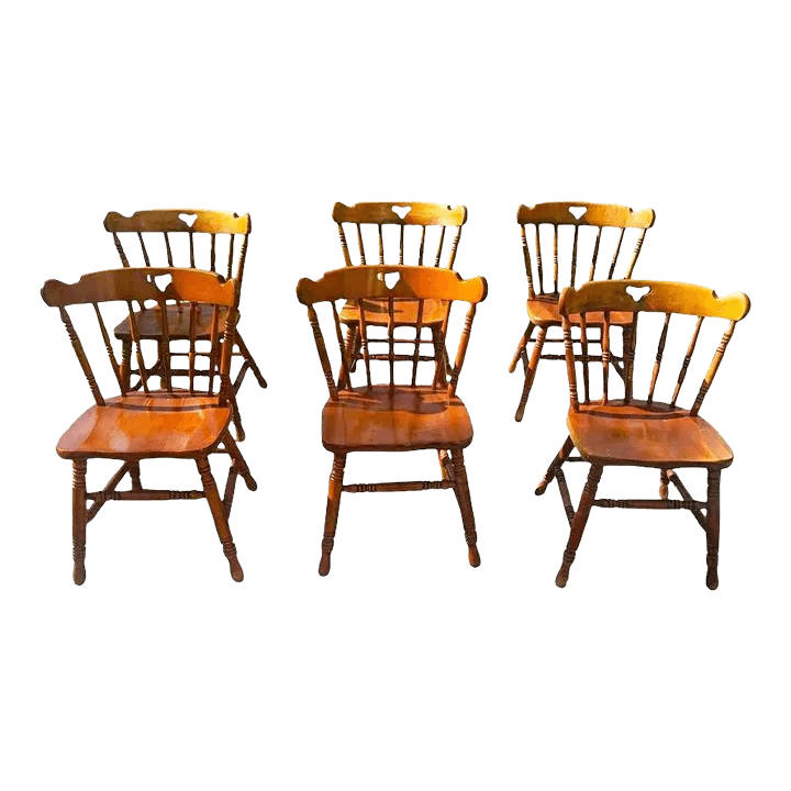 Swiss-American Tell City Pub Chairs in Hard Rock Maple - Set of 6 - Two Sets Available - Thumbnail 2