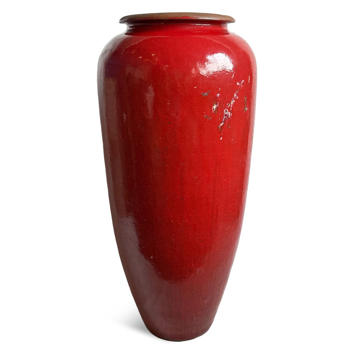 Tall Red Ceramic Urn - Thumbnail 2