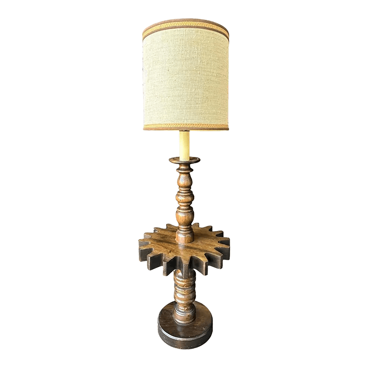 ‘Old Tavern’ Ethan Allen Cog Wheel Design Floor Lamp - Vintage 1970s - Thumbnail 2