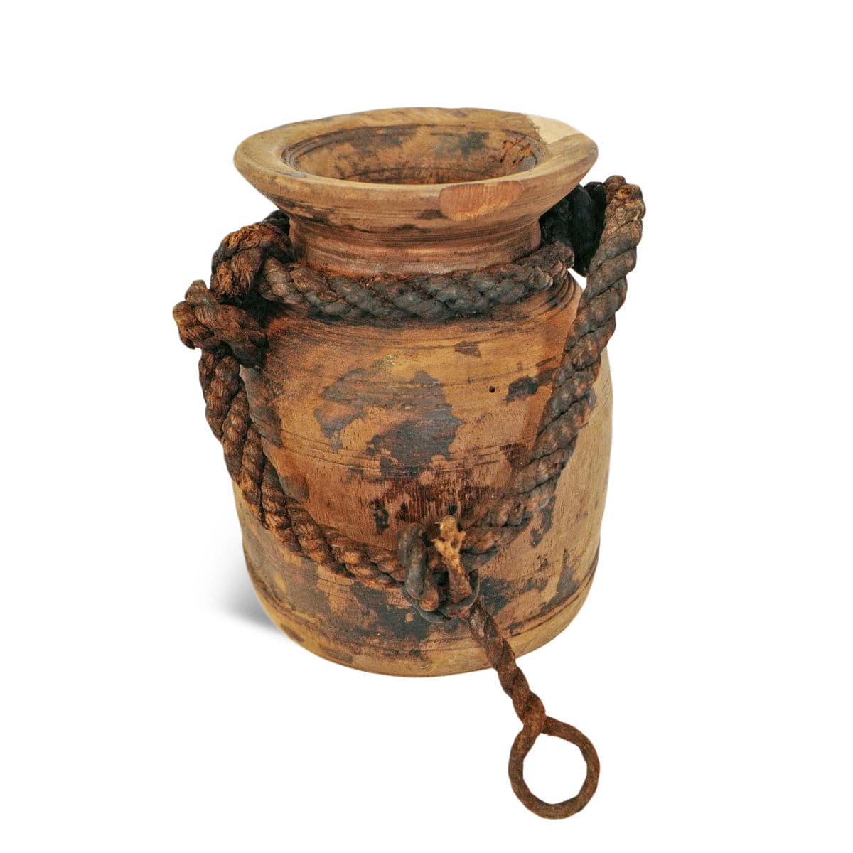 Old India Wood Pot - Thumbnail 2