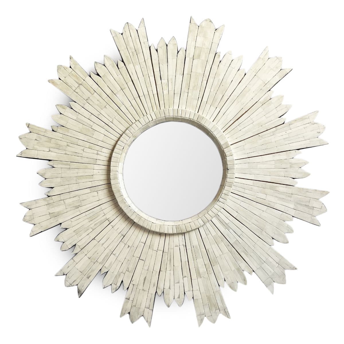 White Horn Sunburst Mirror - Thumbnail 2