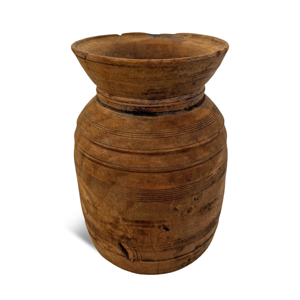 Vintage India Wood Water Pot - Thumbnail 2