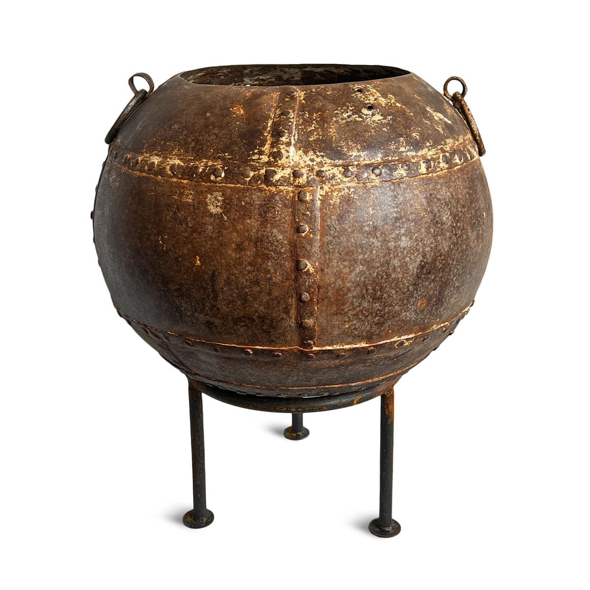 Vintage Iron Rivet Pot Planter - Thumbnail 2