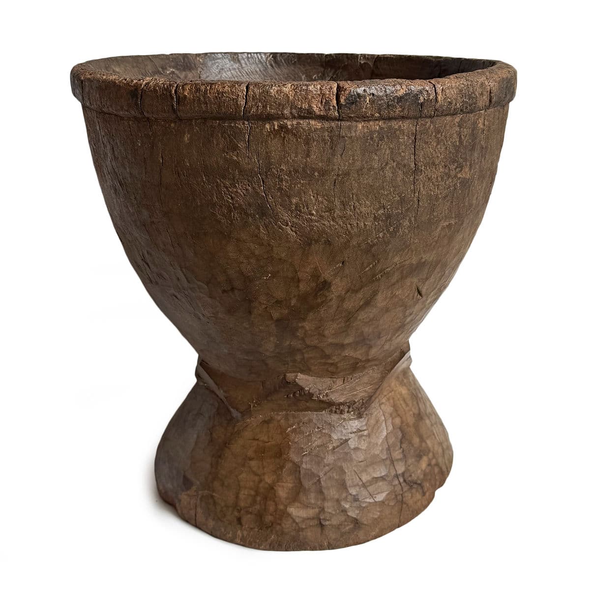 Large Vintage Guinea Wood Pestle Bowl - Thumbnail 2