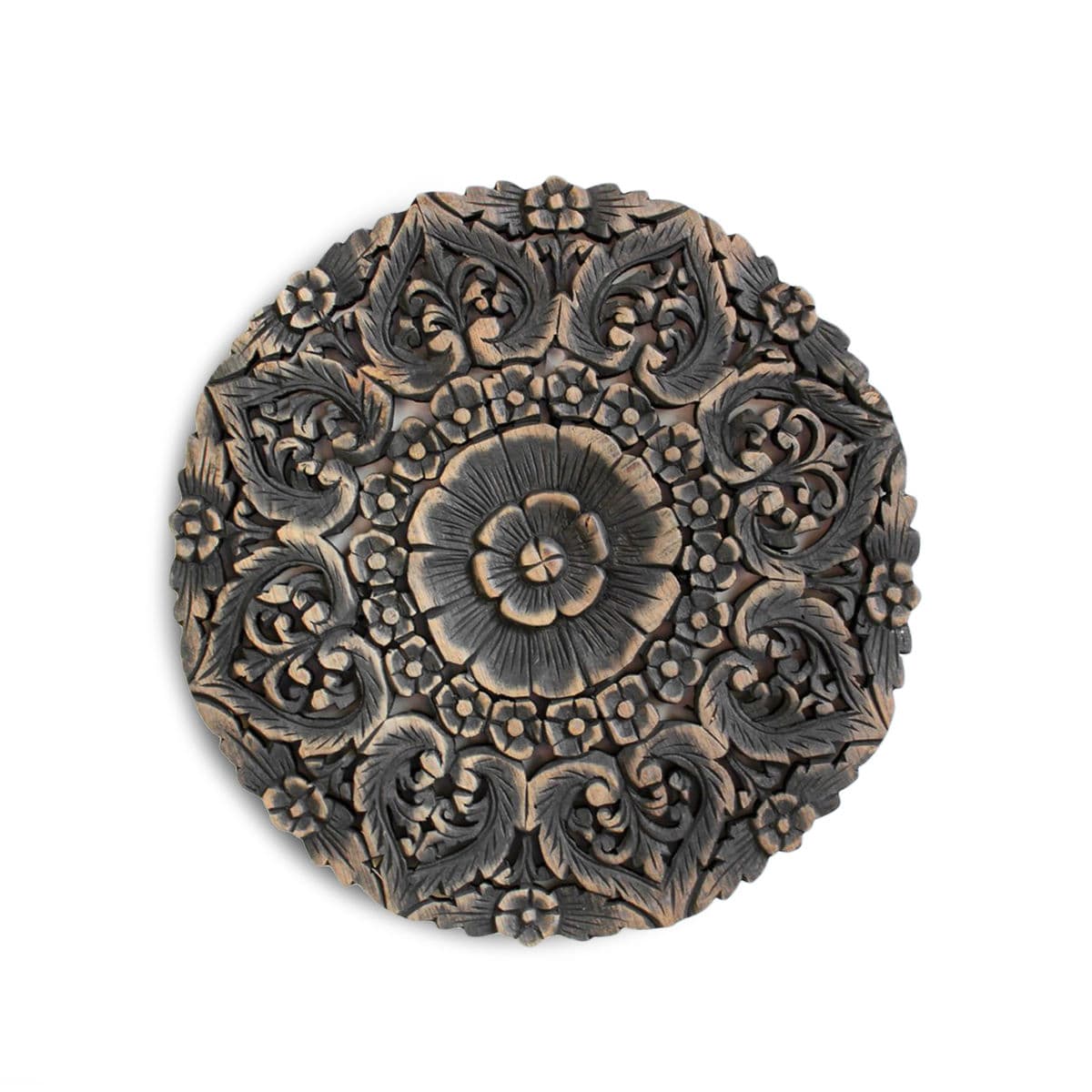 Antique Burn Carved Medallion Panel 18 - Thumbnail 2