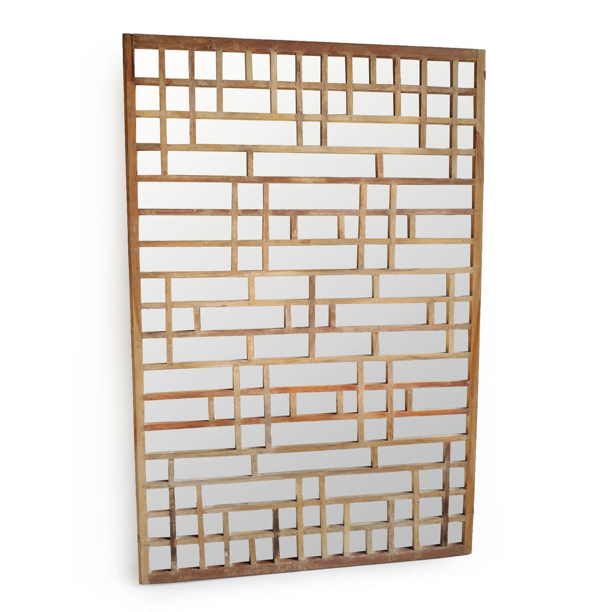 Wood Lattice Work Mirror - Thumbnail 2