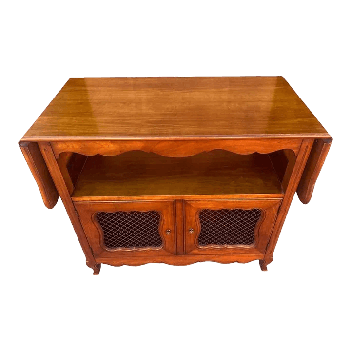 Kindel Grand Rapids Solid Cherry Wood Belvedere Server - Louis XV French Provincial Style Vintage 1950s - Thumbnail 2