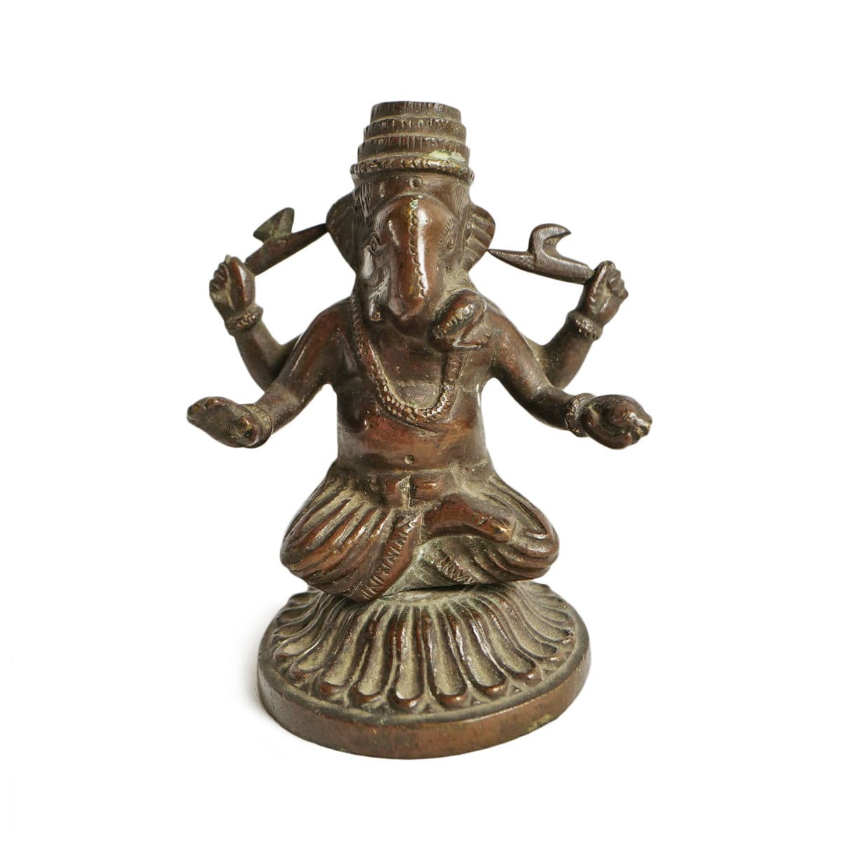 Small Antique Bronze Ganesha Statue - Thumbnail 2