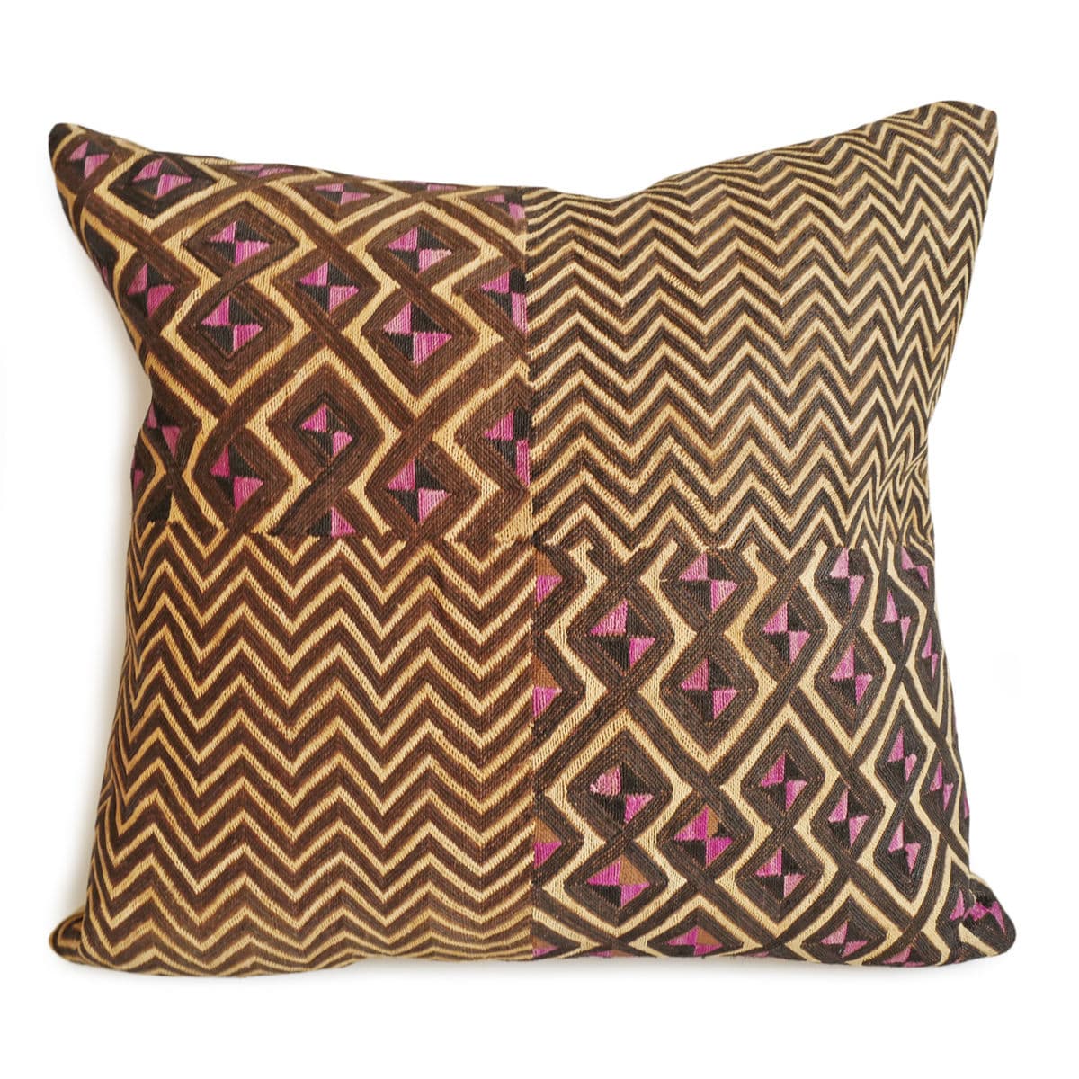 Vintage Kuba Grass Textile Pillow - Thumbnail 2