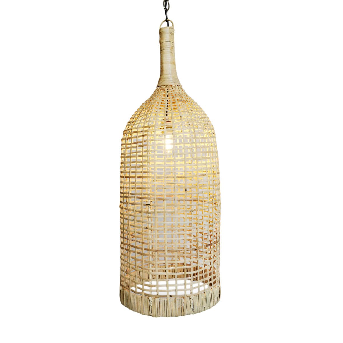 Rattan Bottle Pendant Light Small - Thumbnail 2