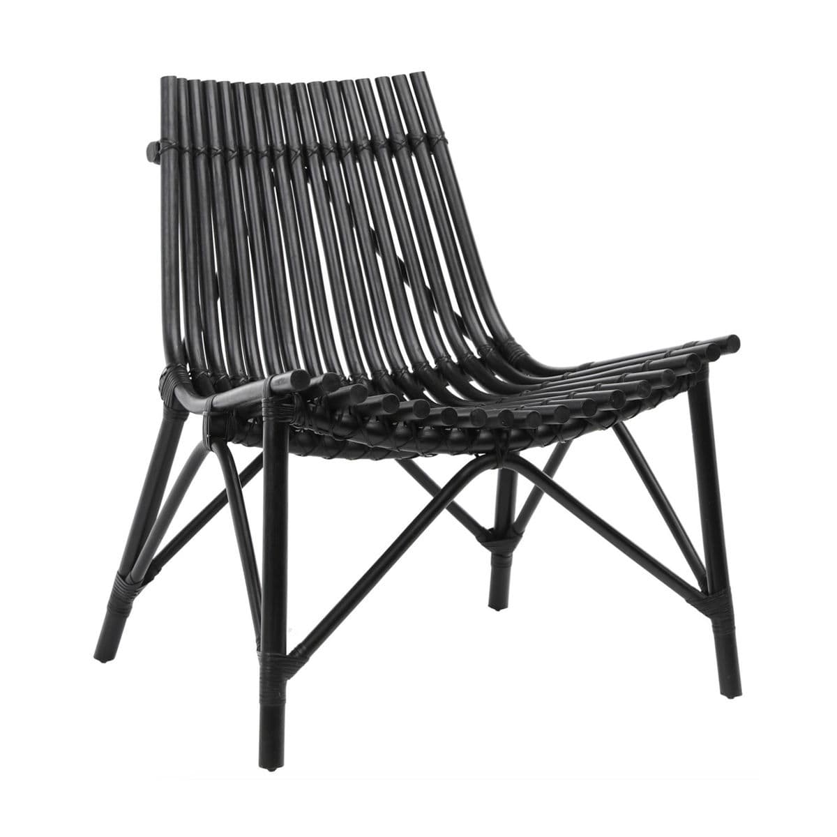 Black Bamboo Scoop Chair - Thumbnail 2
