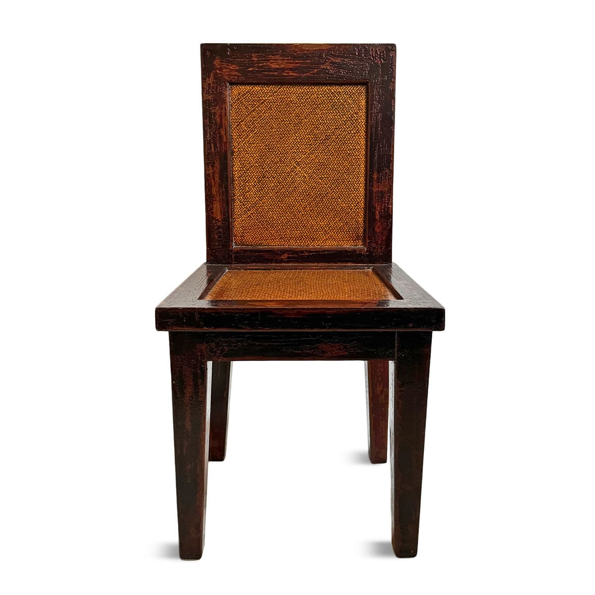 Vintage Chinese Wood Cane Chair - Thumbnail 2