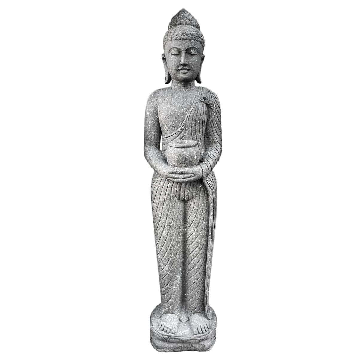 Standing Stone Garden Buddha w/Pot - Thumbnail 2