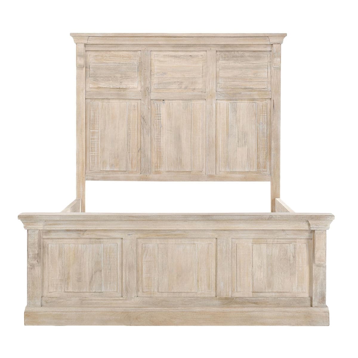 Washed White Wood Panel Cal King Bed - Thumbnail 2