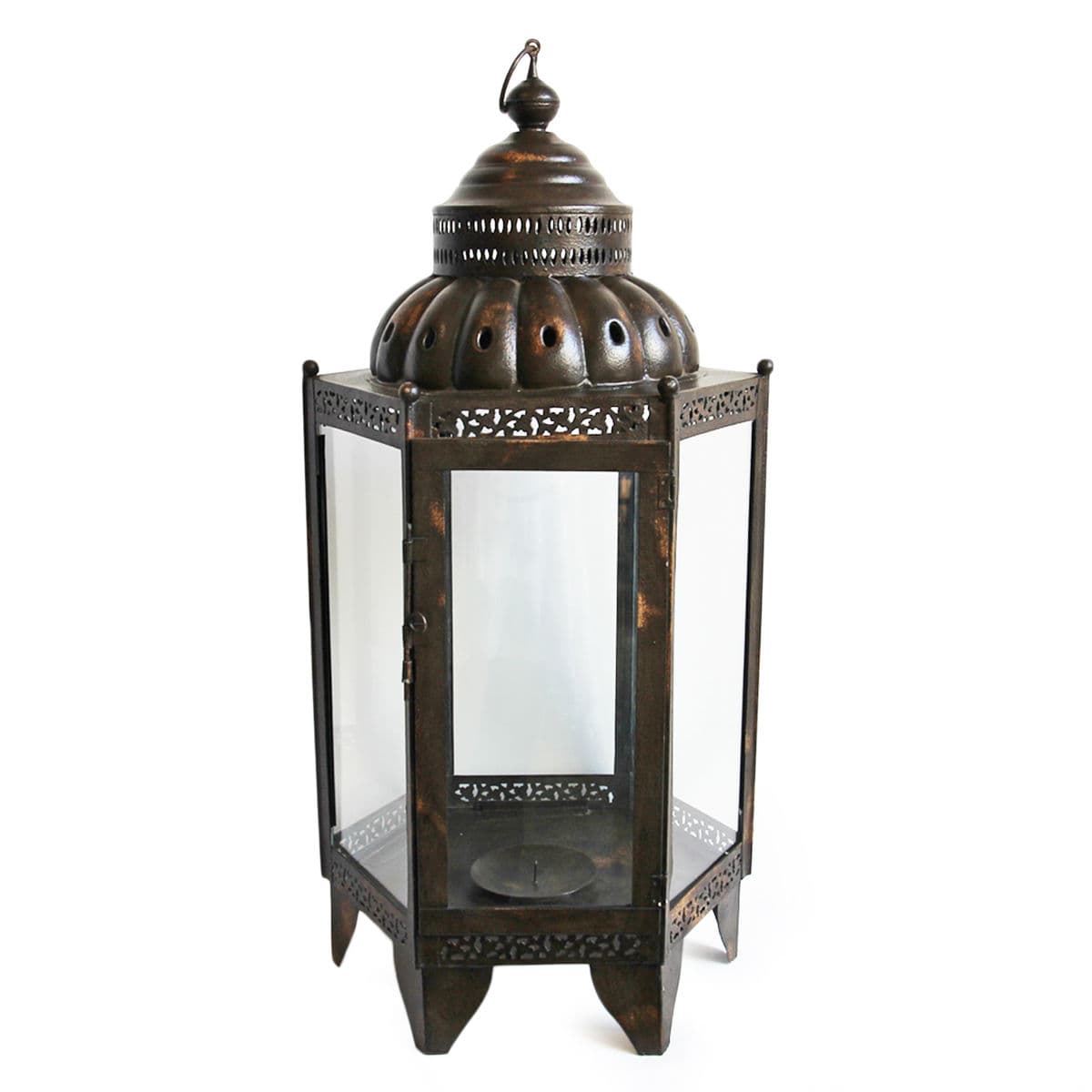 Metal & Glass Lantern Large - Thumbnail 2