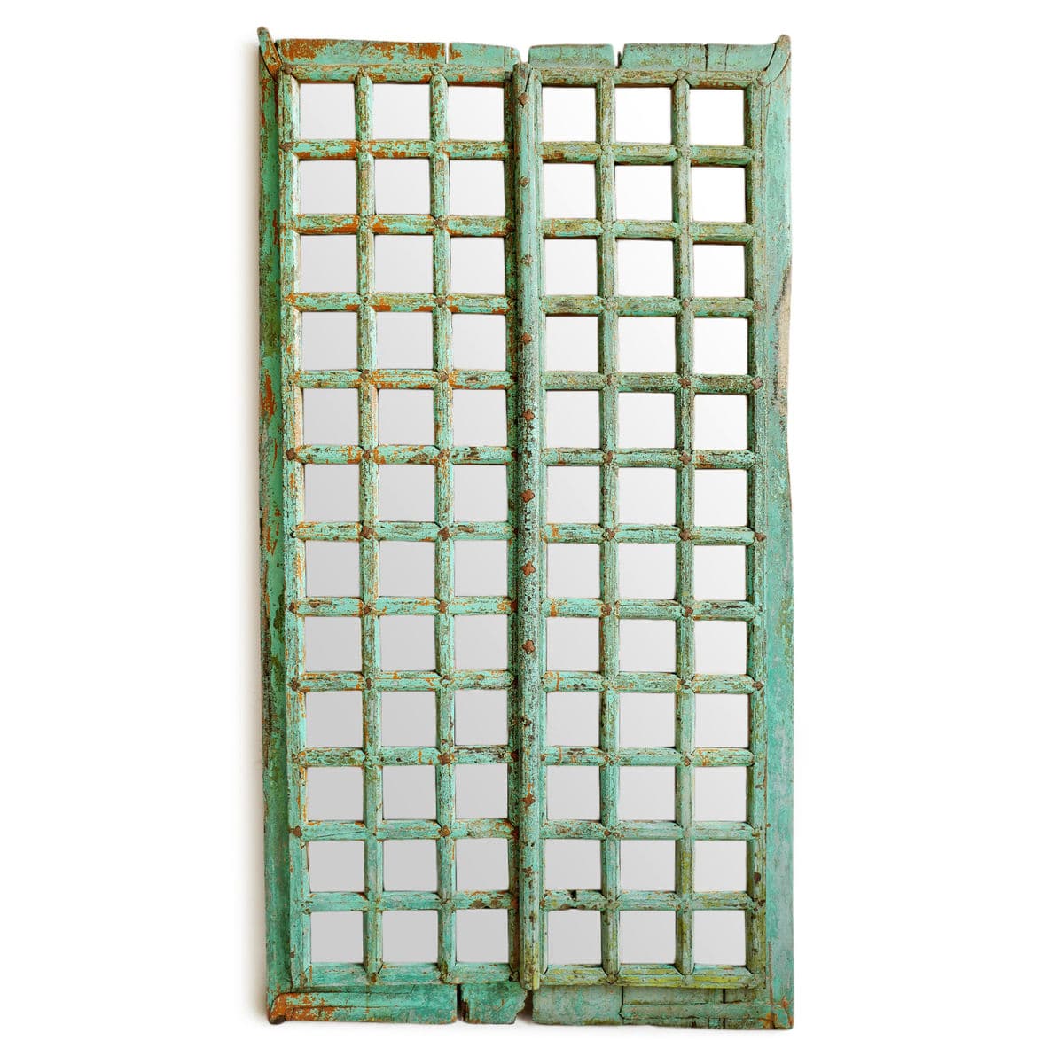 Old Turquoise Raja Door Mirror - Thumbnail 2