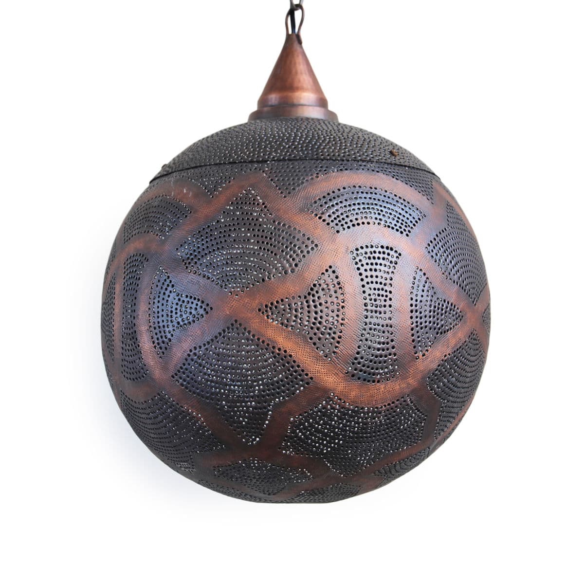 Antique Copper Globe Lantern Medium - Thumbnail 2