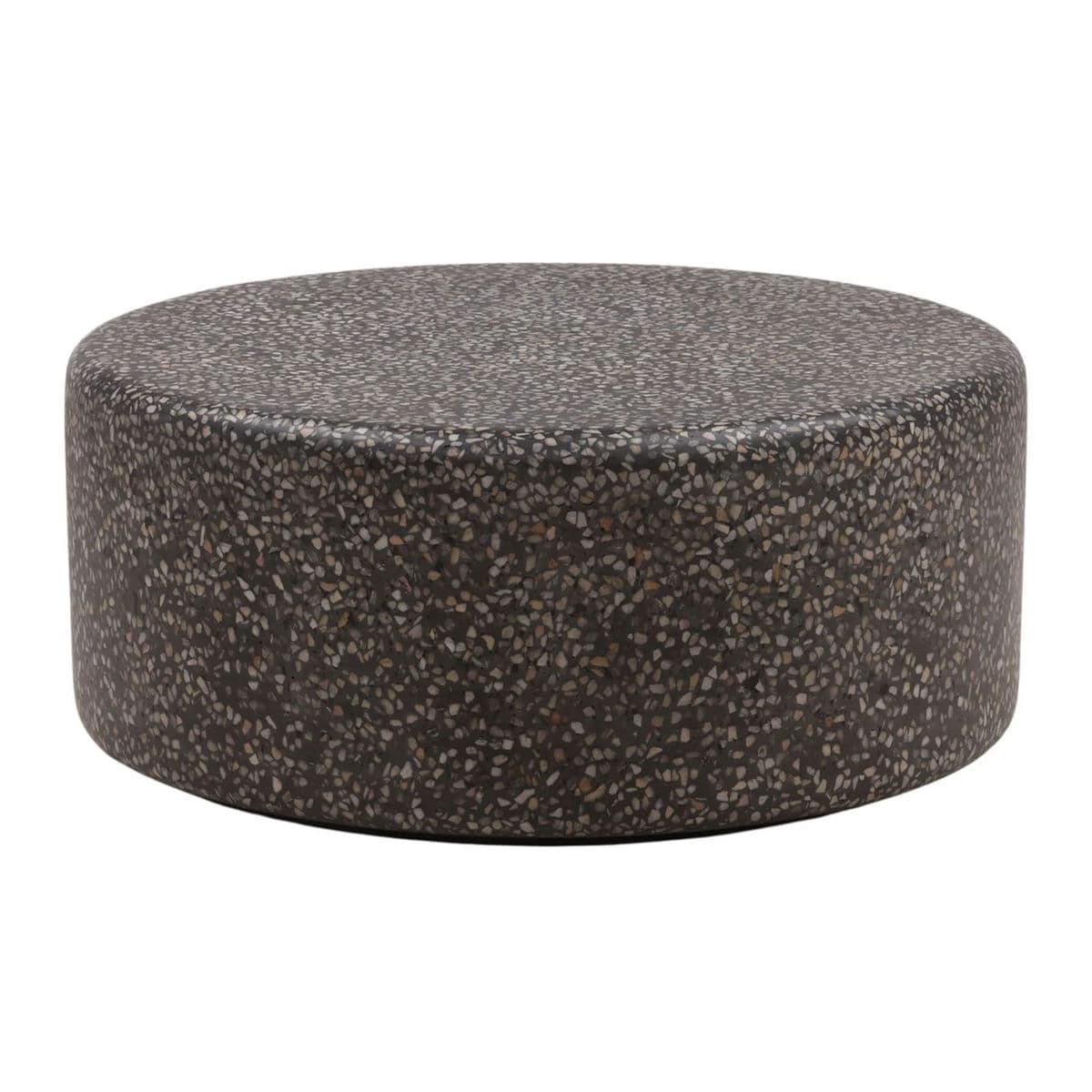 Black Terrazzo Round Coffee Table - Thumbnail 2