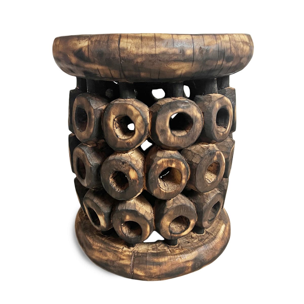 Vintage Bamileke Burn Stool Table - Thumbnail 2