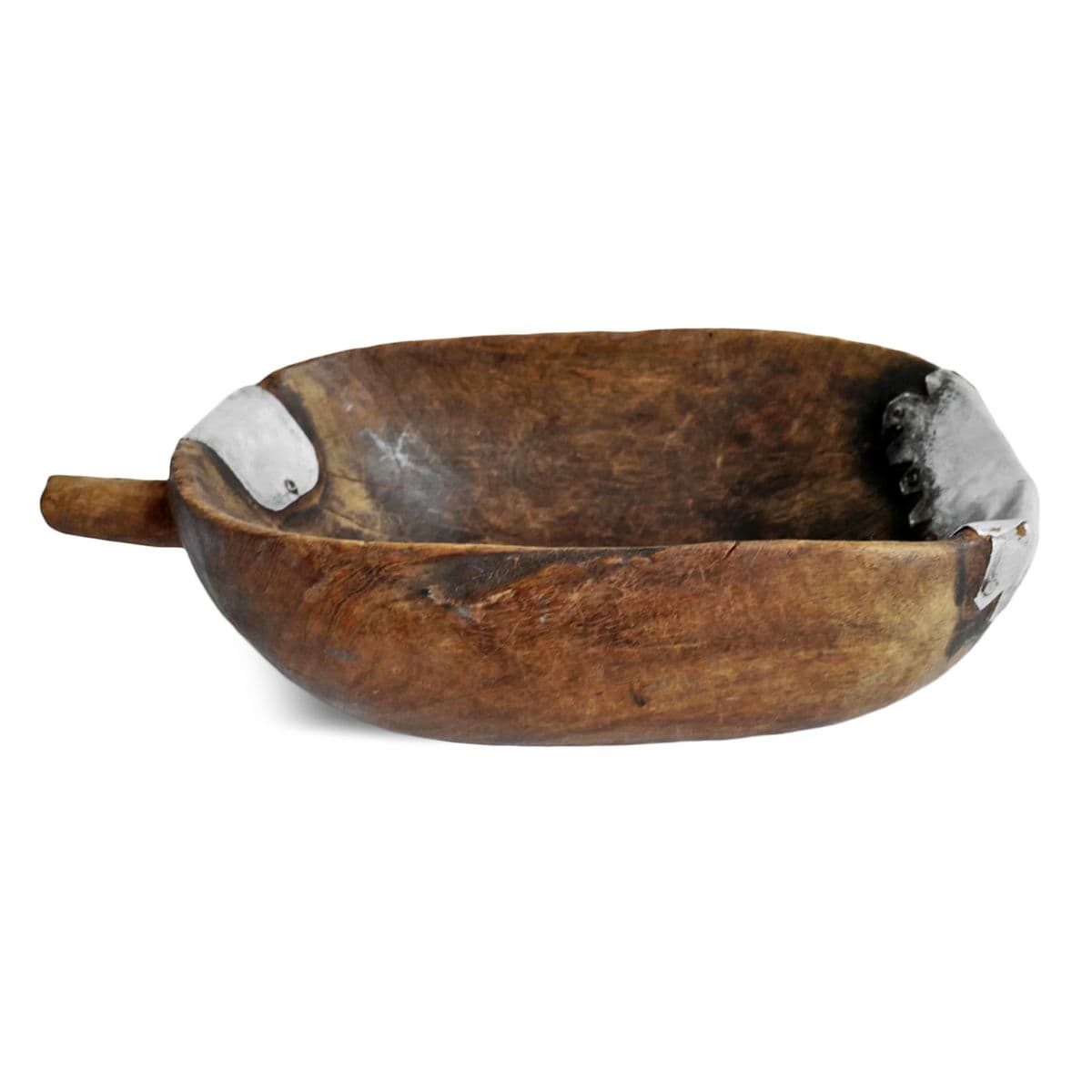 Vintage Hutu Burundi Wood Scoop Bowl - Thumbnail 2