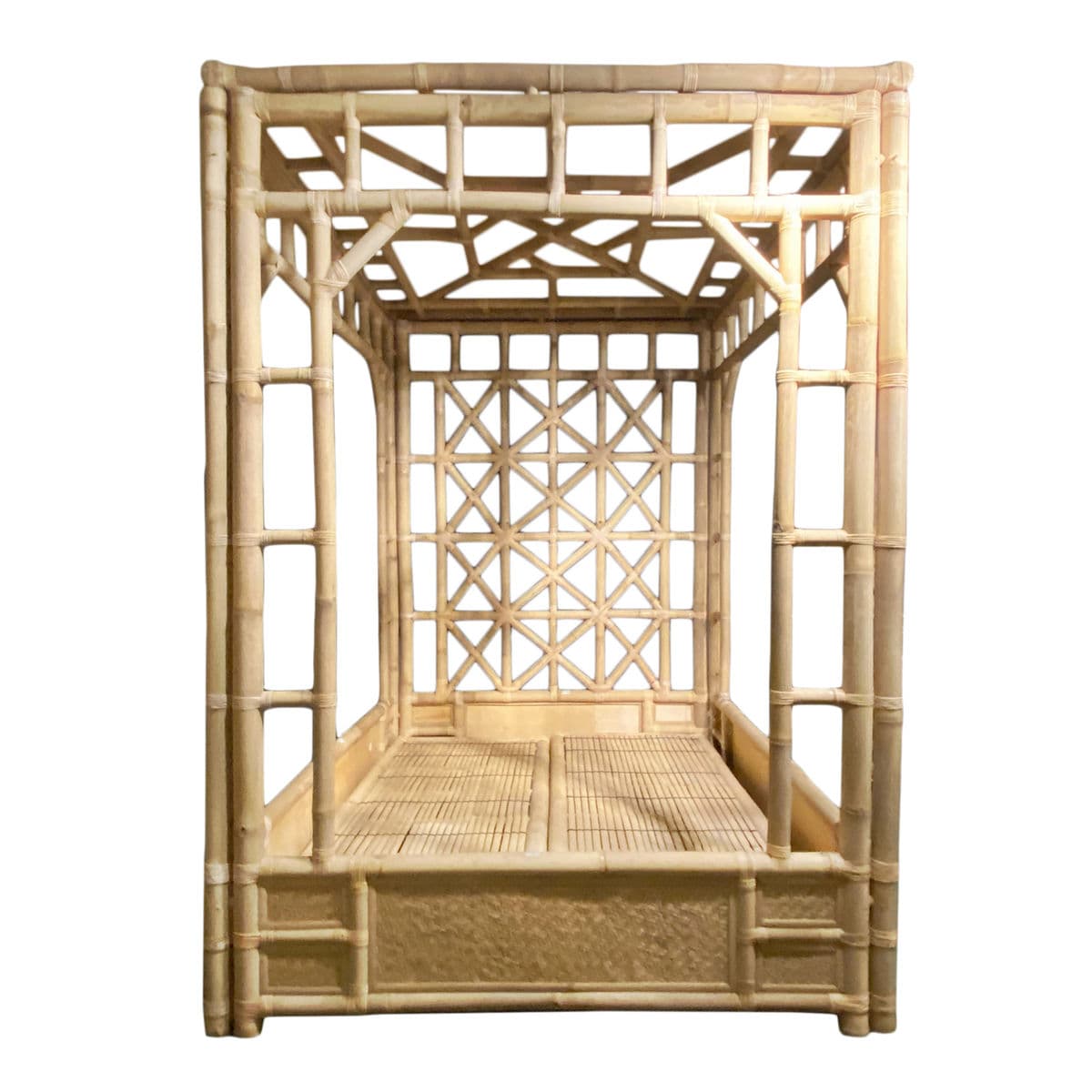 Plantation Bamboo Canopy Queen Bed - Thumbnail 2