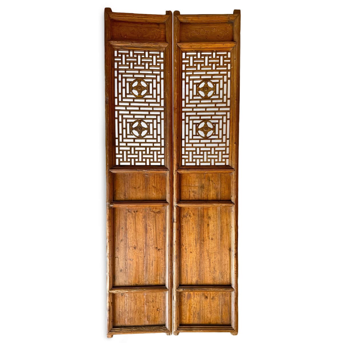 Pair of Antique Elm Wood Doors - Thumbnail 2