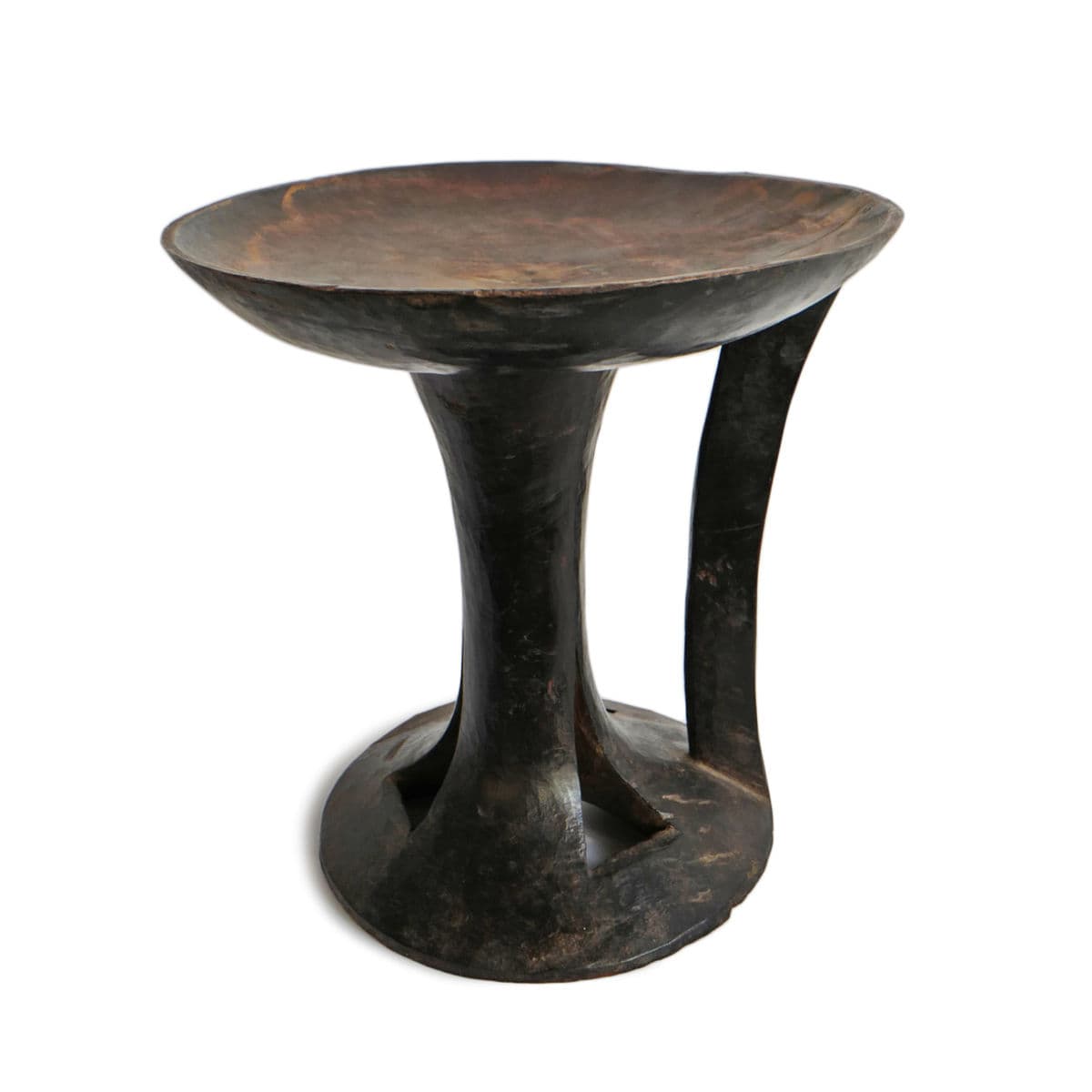 Vintage Naga Wood Serving Bowl Stool - Thumbnail 2