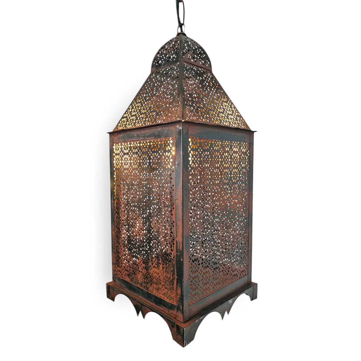 Vintage Aged Iron Lace Lantern - Thumbnail 2