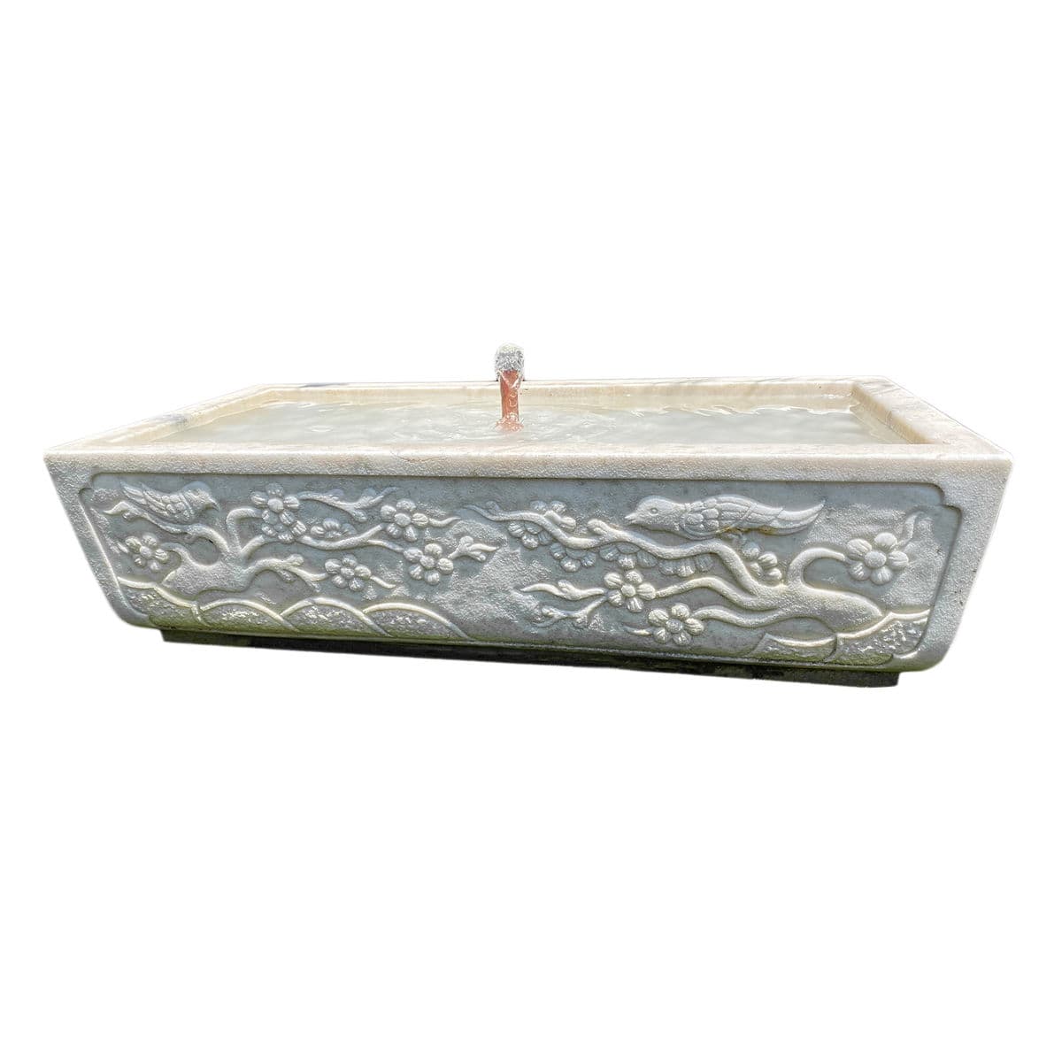 Vintage White Marble Garden Fountain - Thumbnail 2