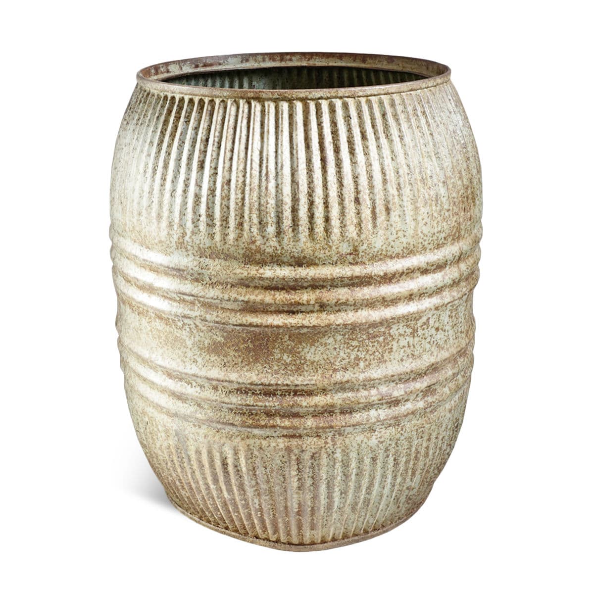 Vintage Iron Barrel / Planter - Thumbnail 2