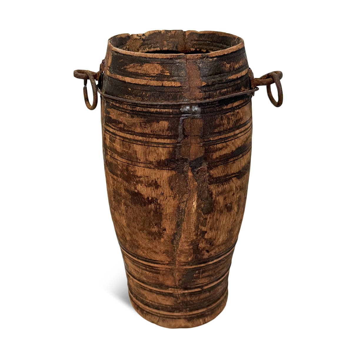 Vintage India Wood Water Pot - Thumbnail 2