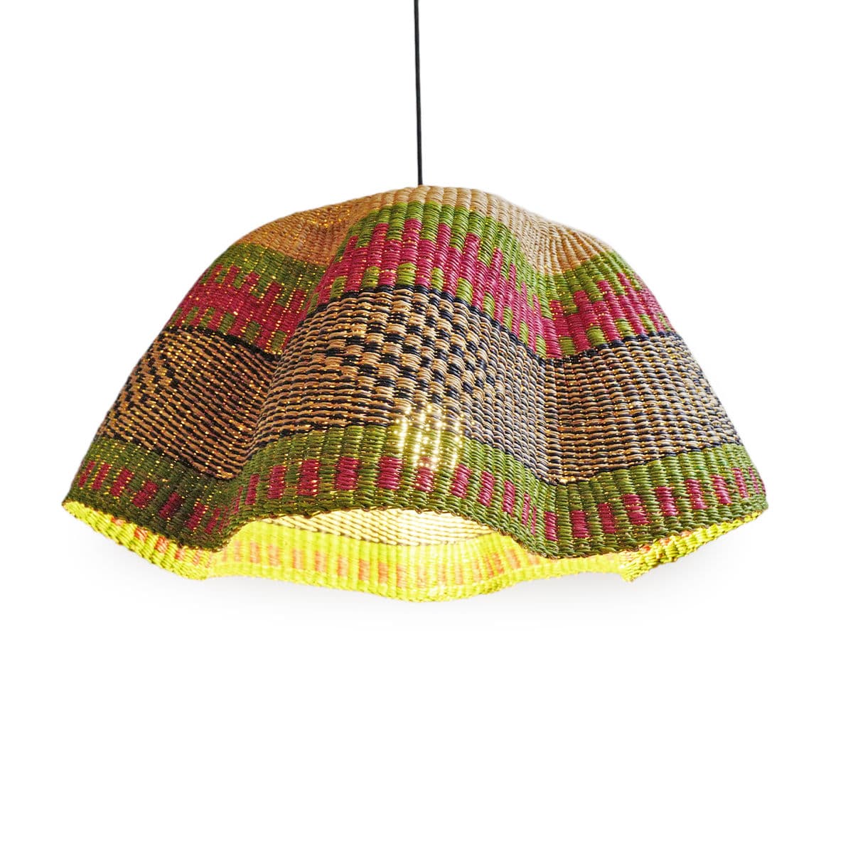 Bolga Wave Basket Light Pendant - Thumbnail 2