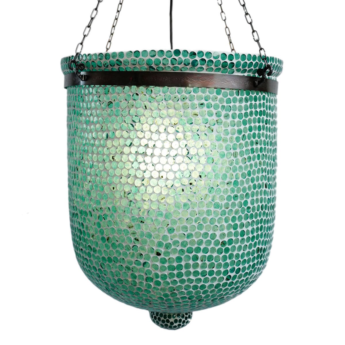Blue Mosaic Bucket Pendant Large - Thumbnail 2