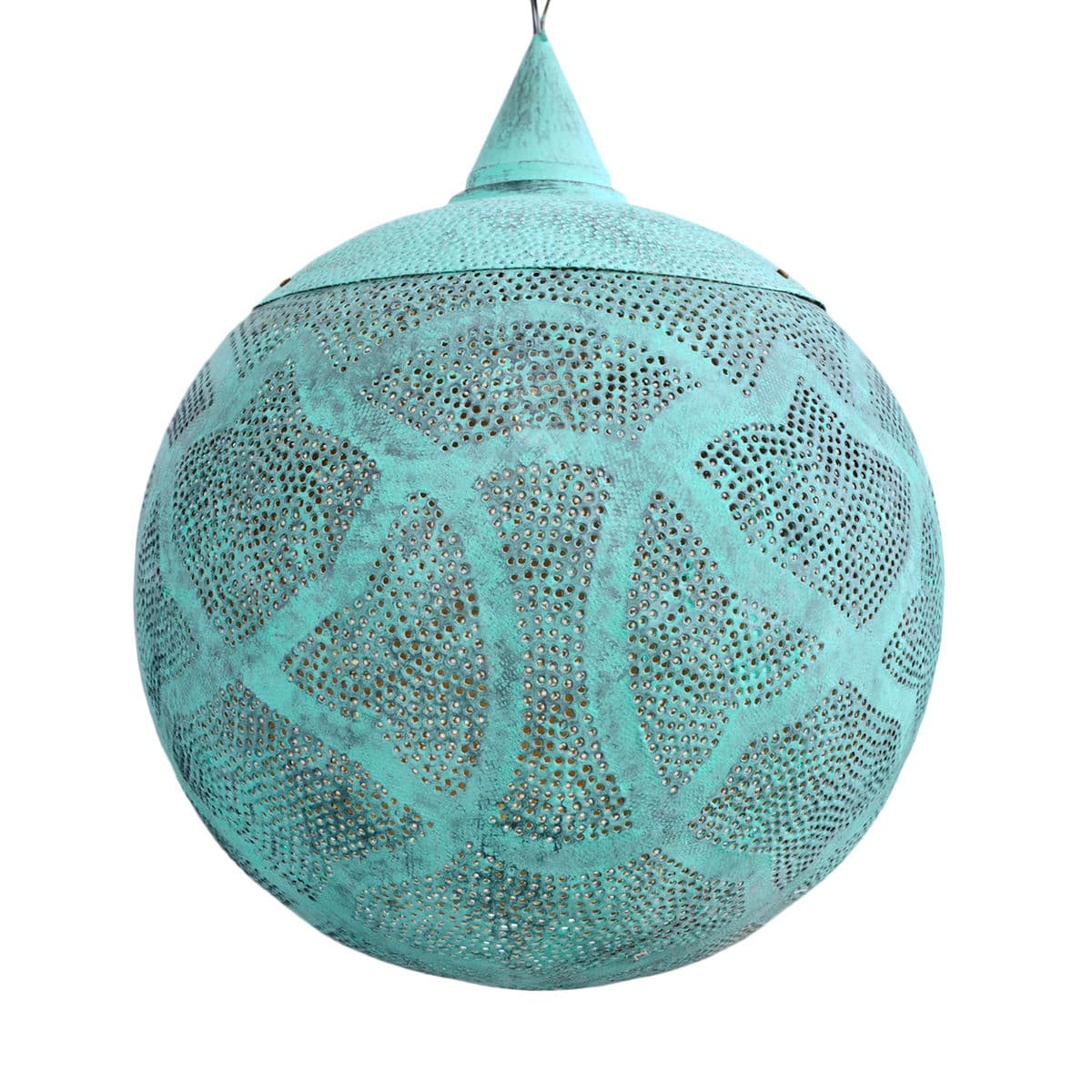 Verdigris Copper Globe Pendant Light Large - Thumbnail 2