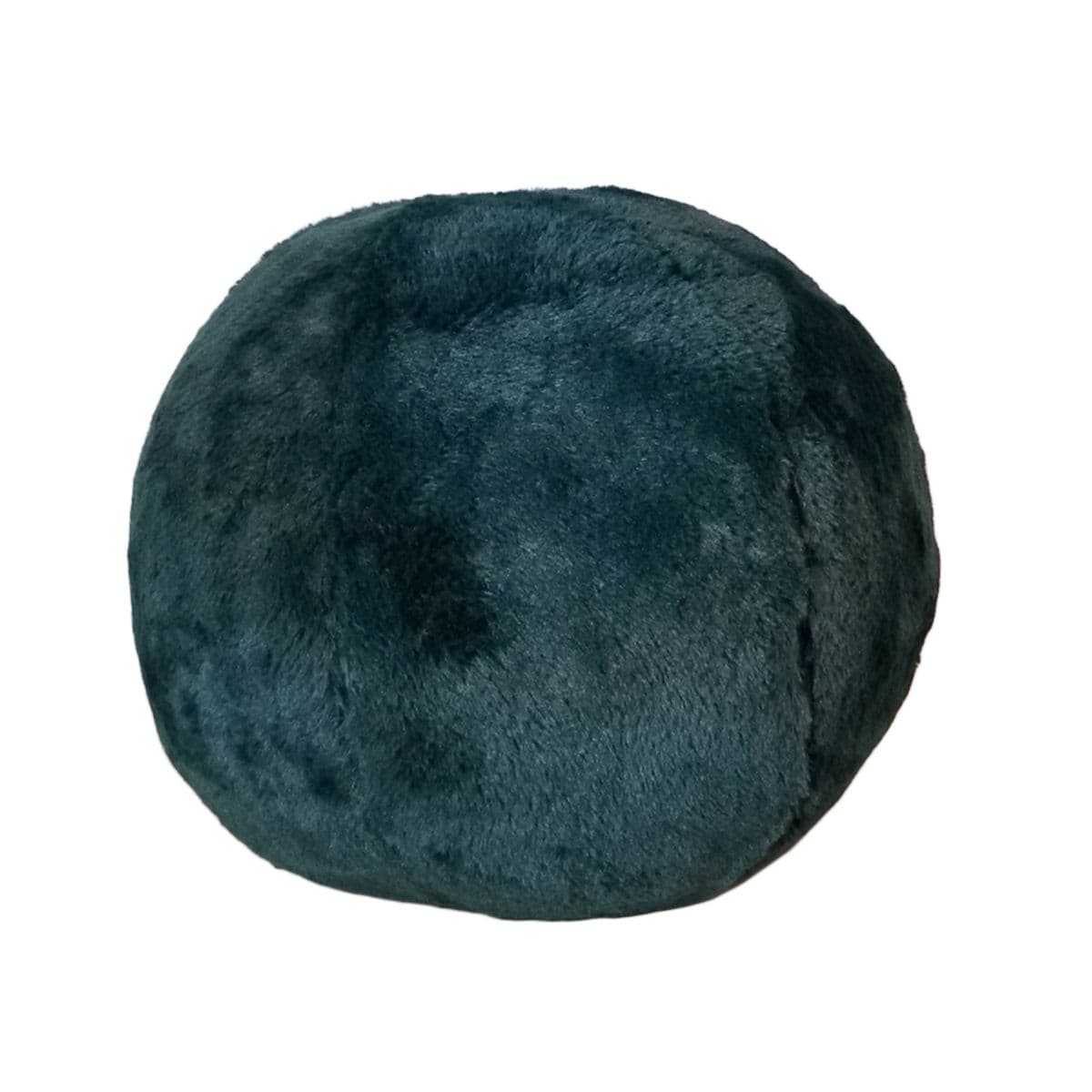 Forest Green Faux Fur Ball Pillow - Thumbnail 2