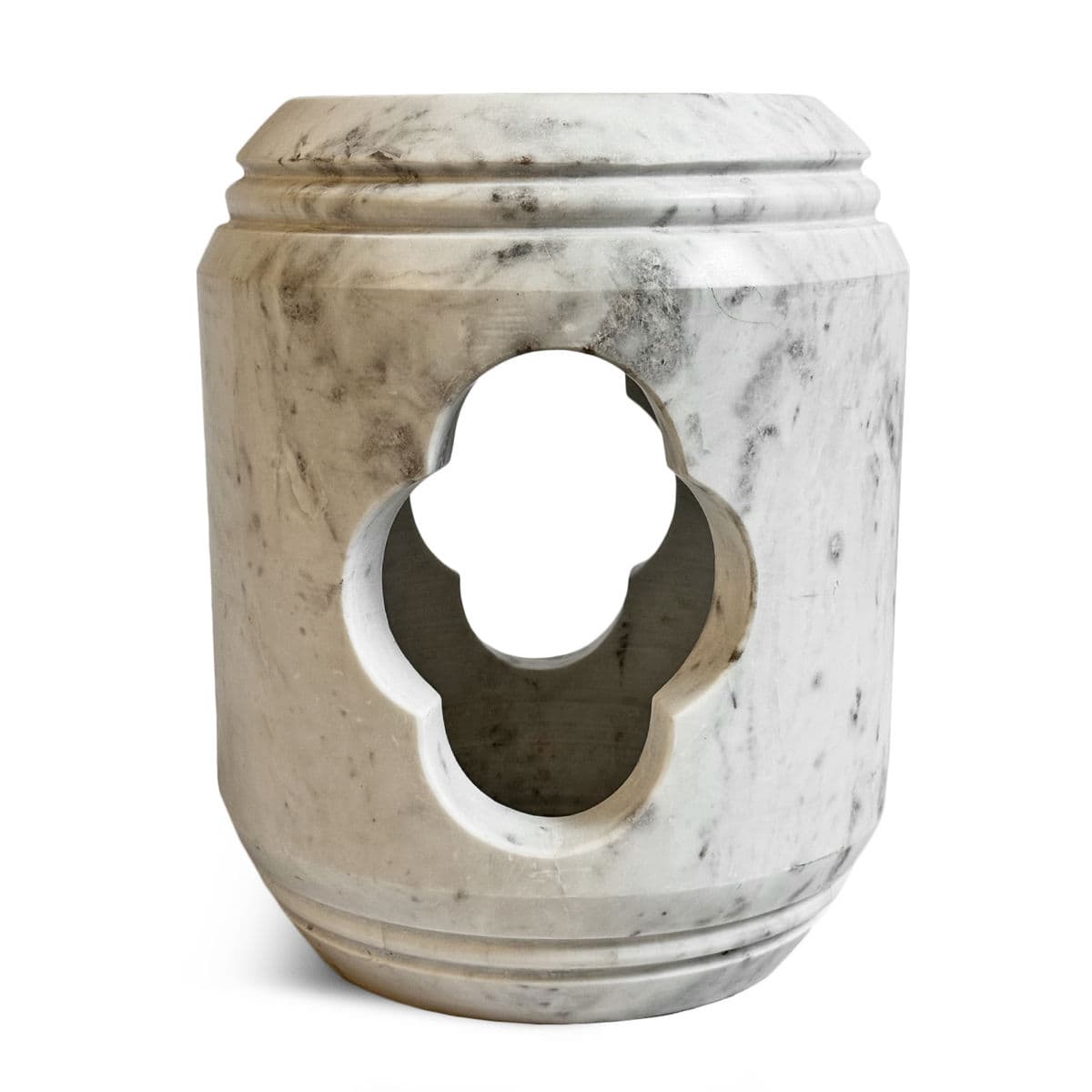 White Marble Shower Garden Stool - Thumbnail 2