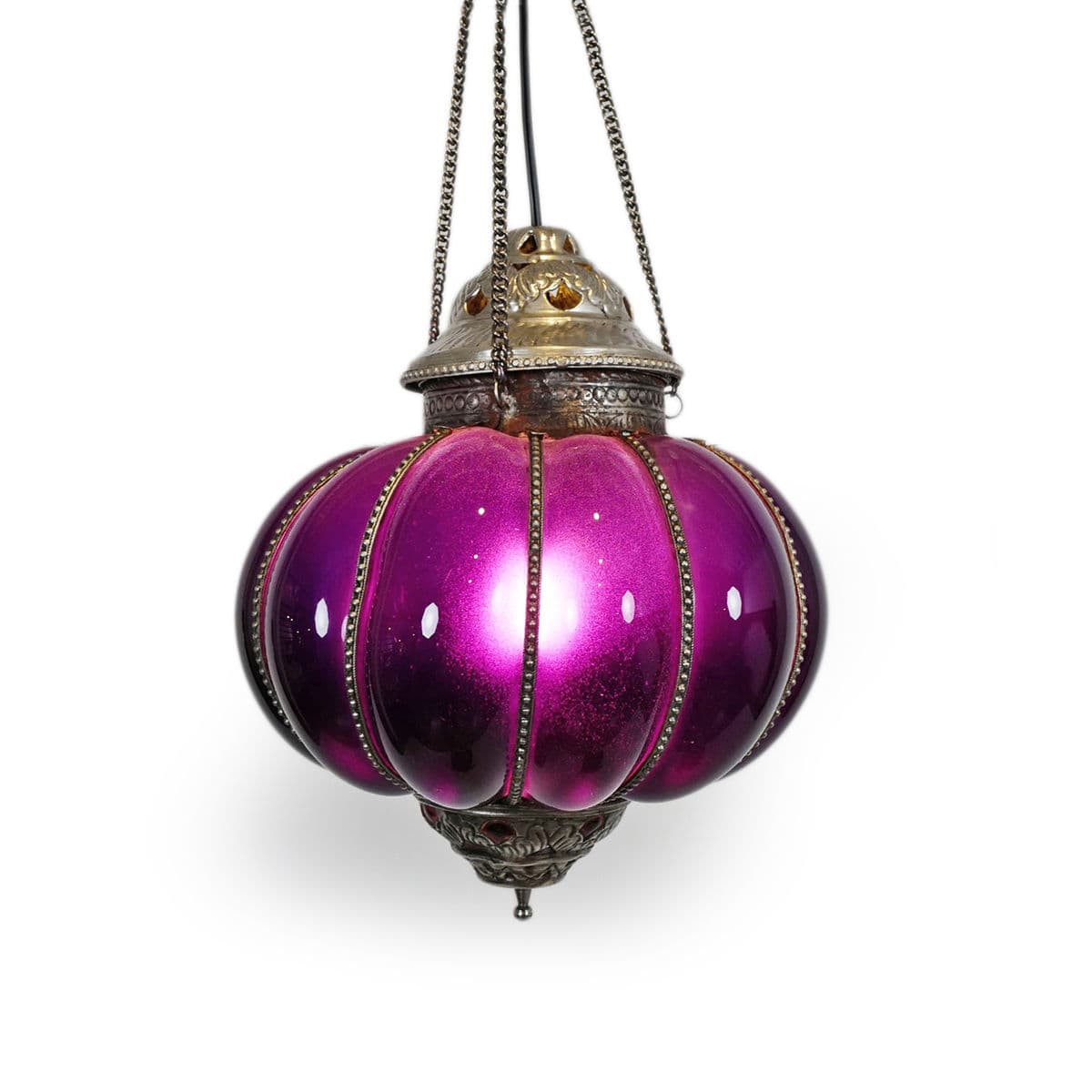 Vintage Purple Pumpkin Lantern Medium - Thumbnail 2