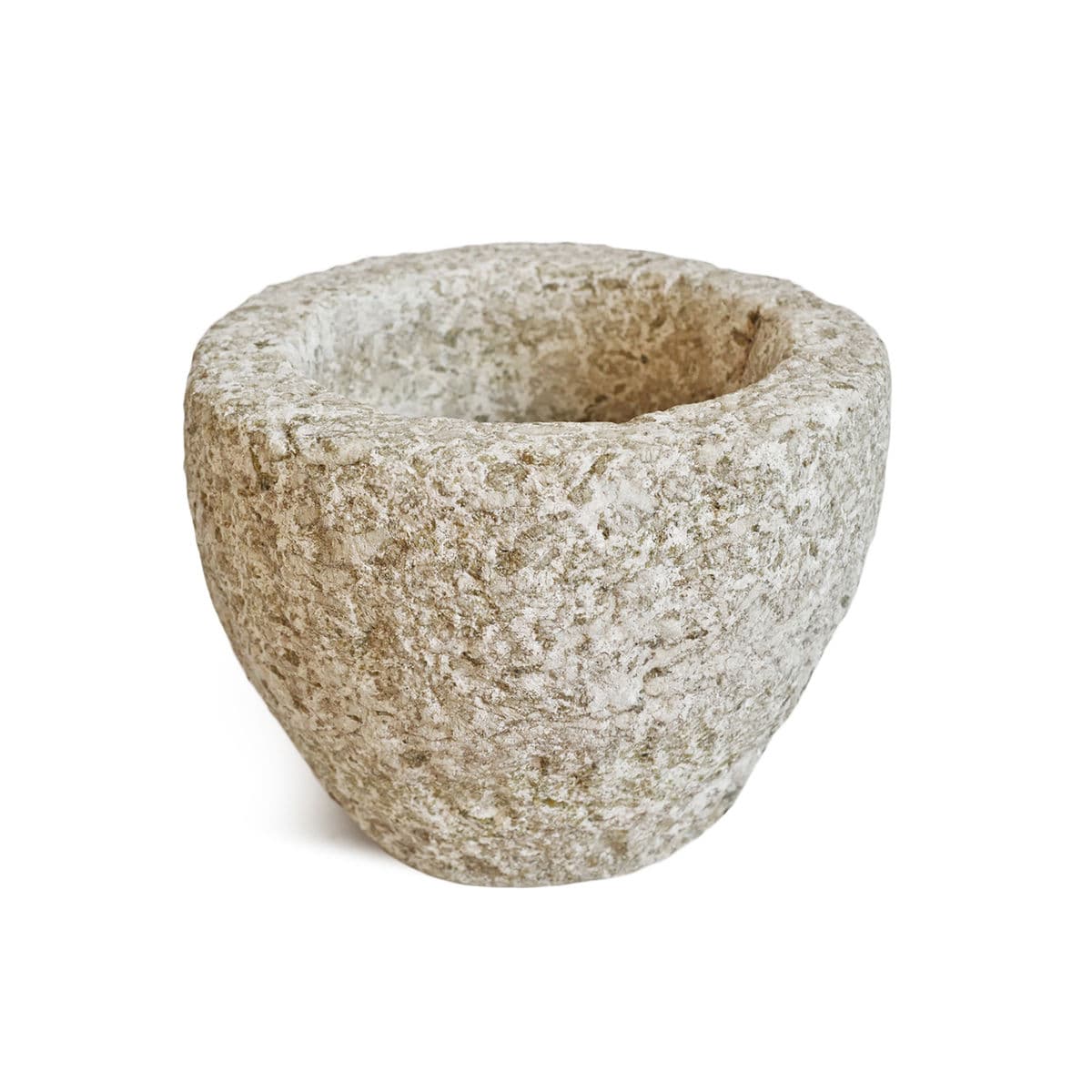 Old Chiseled Granite Small Stone Pot - Thumbnail 2