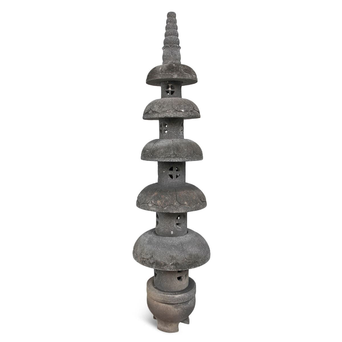 Round Lava Stone Garden Pagoda - Thumbnail 2