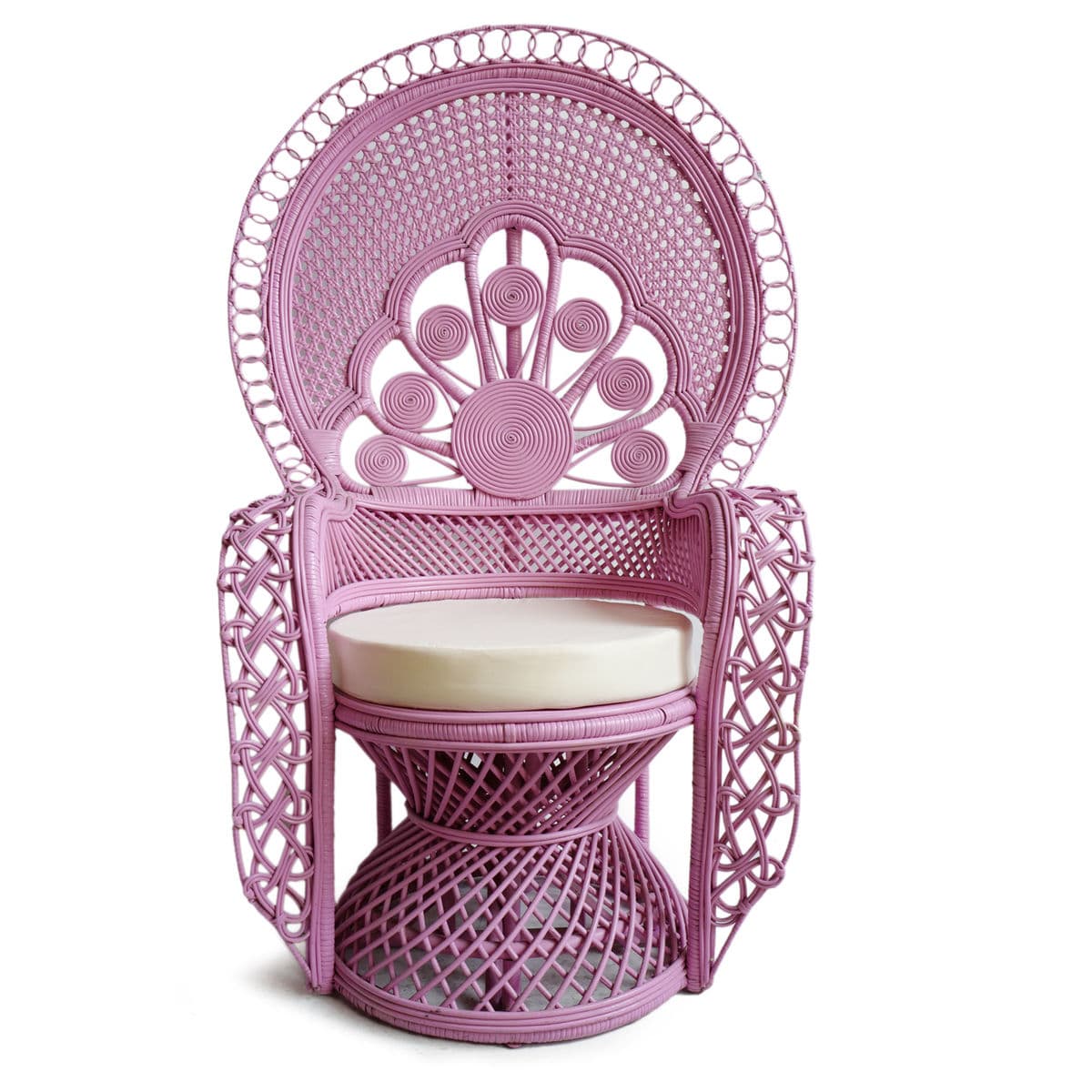 Lilac Wicker Peacock Chair - Thumbnail 2