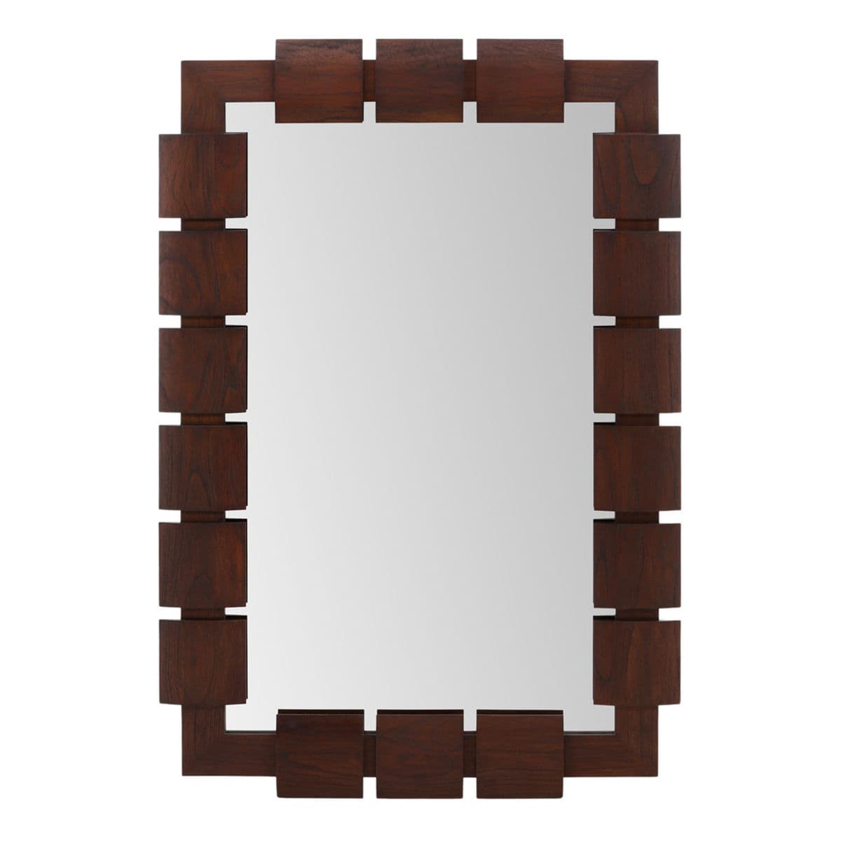 Mahogany Deco Square Mirror - Thumbnail 2