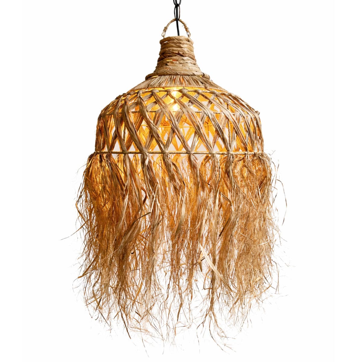 Woven Grass Skirt Pendant Light - Thumbnail 2