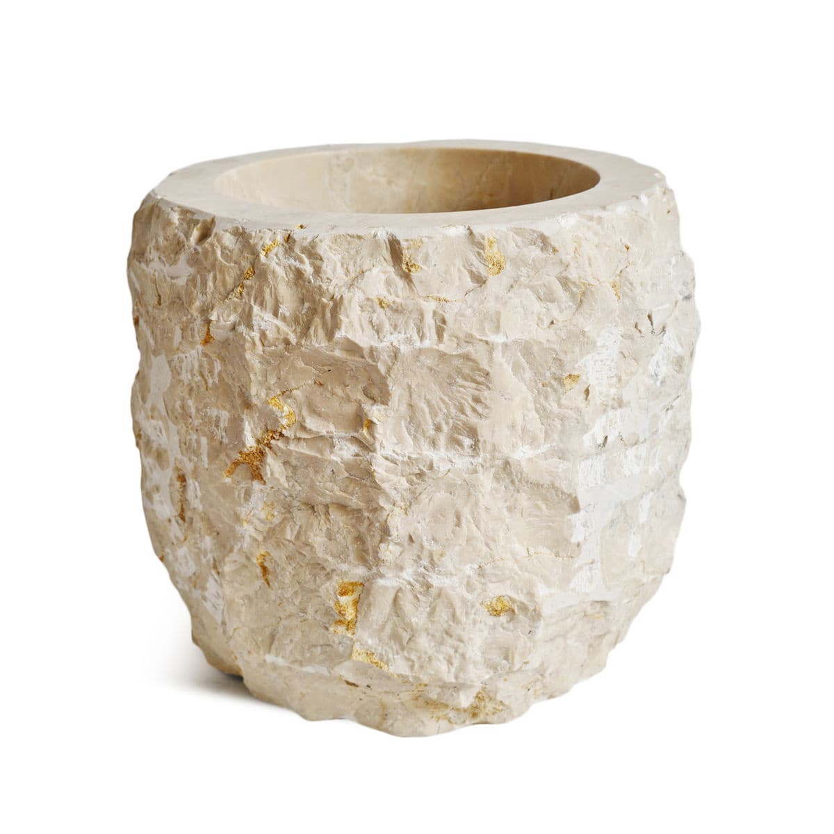 Chiseled Travertine Container Medium - Thumbnail 2